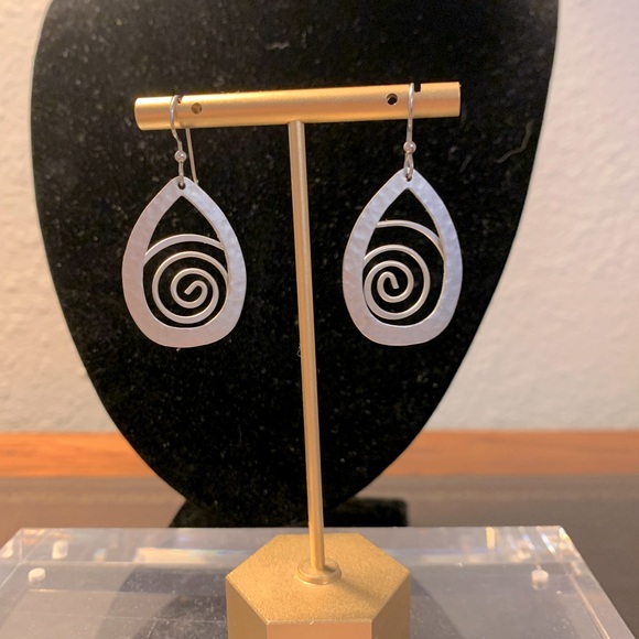 Silver Spiral Earrings - Picture 3 of 7
